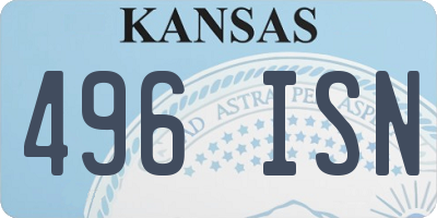 KS license plate 496ISN