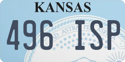 KS license plate 496ISP