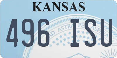 KS license plate 496ISU