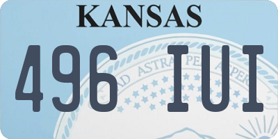 KS license plate 496IUI