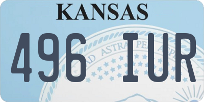 KS license plate 496IUR