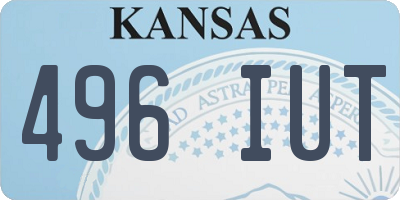 KS license plate 496IUT