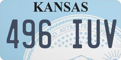 KS license plate 496IUV