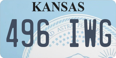 KS license plate 496IWG