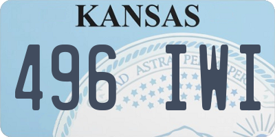 KS license plate 496IWI