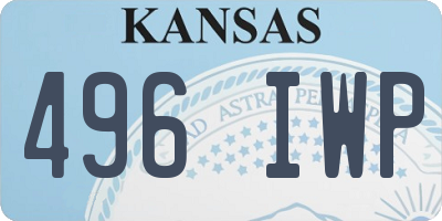 KS license plate 496IWP