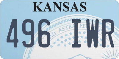 KS license plate 496IWR