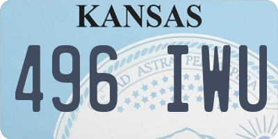 KS license plate 496IWU