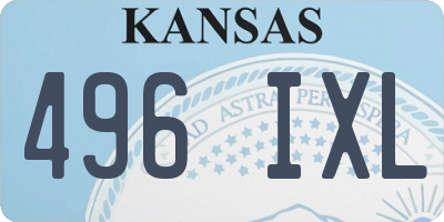 KS license plate 496IXL