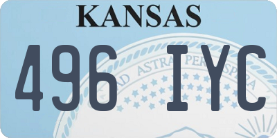 KS license plate 496IYC