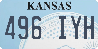 KS license plate 496IYH