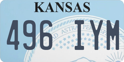 KS license plate 496IYM