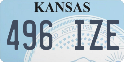 KS license plate 496IZE