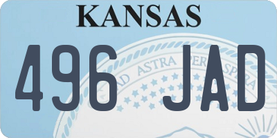 KS license plate 496JAD