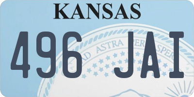 KS license plate 496JAI