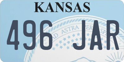 KS license plate 496JAR