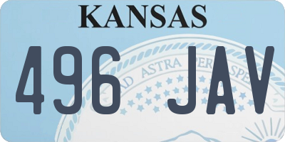 KS license plate 496JAV
