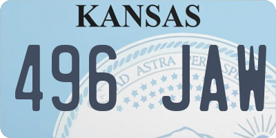 KS license plate 496JAW