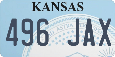 KS license plate 496JAX