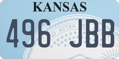 KS license plate 496JBB