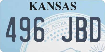 KS license plate 496JBD