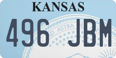 KS license plate 496JBM