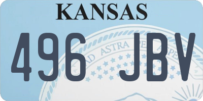 KS license plate 496JBV