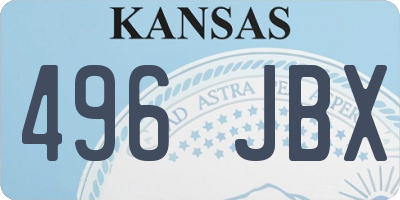 KS license plate 496JBX