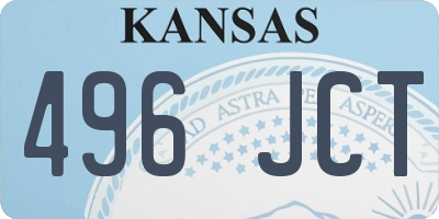 KS license plate 496JCT