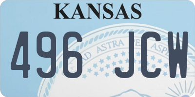 KS license plate 496JCW