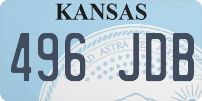 KS license plate 496JDB