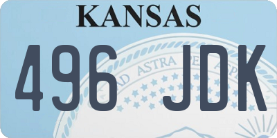 KS license plate 496JDK