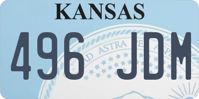 KS license plate 496JDM