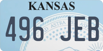 KS license plate 496JEB