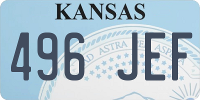 KS license plate 496JEF