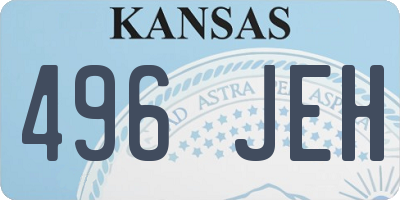 KS license plate 496JEH