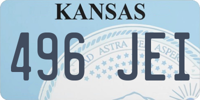 KS license plate 496JEI