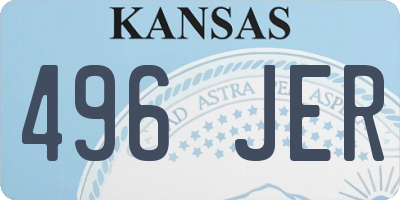KS license plate 496JER