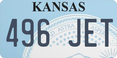 KS license plate 496JET