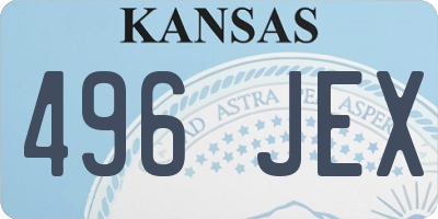 KS license plate 496JEX