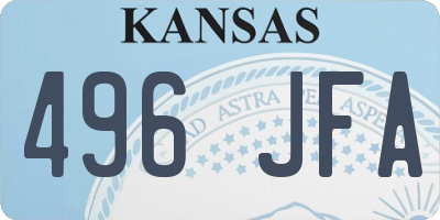 KS license plate 496JFA