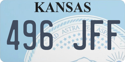 KS license plate 496JFF