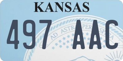 KS license plate 497AAC