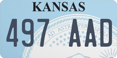 KS license plate 497AAD