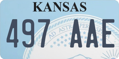 KS license plate 497AAE