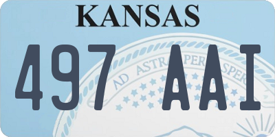 KS license plate 497AAI