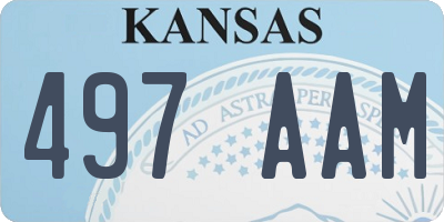 KS license plate 497AAM