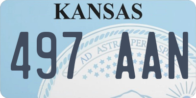 KS license plate 497AAN