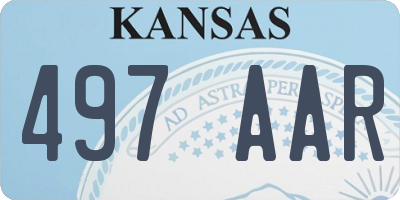 KS license plate 497AAR