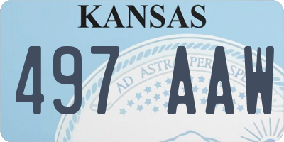 KS license plate 497AAW